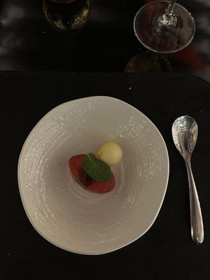 dessert, fruit plant-based jelly  at Ad Hoc  in Rome