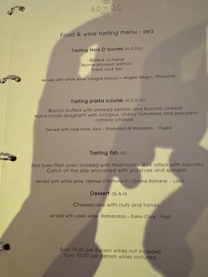 Menu 1 at Ad Hoc  in Rome