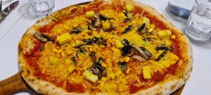 Vegan hawaian pizza at Sababa   in Borehamwood