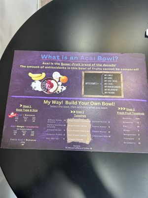 Menu  at Acai Bliss Healthy Smoothie Bowls in Ho Chi Minh City