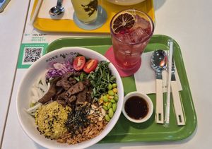 Vegan poke bowl with plant based bulgogi meat. at Poke All Day - Tongyeong Jukgrim in Tongyeong