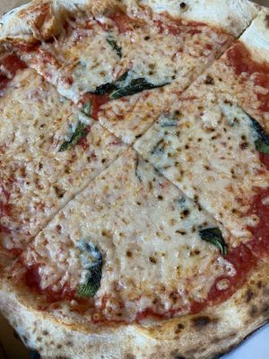 Vegan margherita pizza at Tufino Pizzeria in Astoria