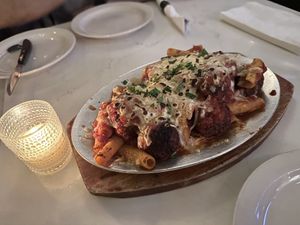 Vegan Meatball Parmesan   at Tufino Pizzeria in Astoria