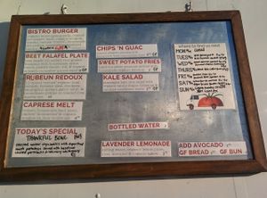 RIPE's menu for vegan Drinks Houston event at Heights Vinyl music shop at Verdine - Food Truck in Houston