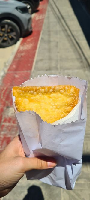 savoury pastel at Pastelaria da Barra in Santa Catarina