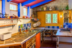 Shared Kitchen at Cinco Lunas Vegan Conscious Guesthouse in Zahara De La Sierra