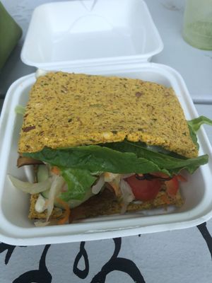 Sandwich yum! at Peace Love and Raw in Olympia