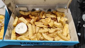 their vegan fish & chips at Hobson's Fish & Chips - Charing Cross in London