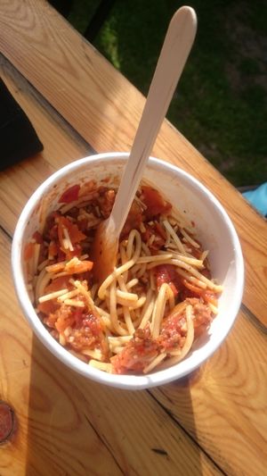 spaghetti vegan at Loving Hut Express in Antwerpen