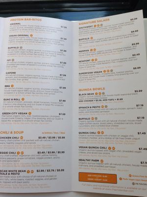 Menu part 3 at Protein Bar - 7th St in Washington