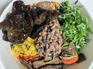 I added mushroom pickles & natto from home. Actually they has natoo toping you can add at the shop too.  at Poke All Day - Gongdeok in Seoul