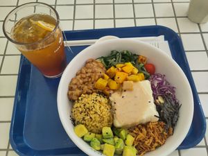 Vegan Bowl with Natto ❤️ and Drink at Poke All Day - Suwon Haenggung in Suwon