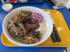 Vegan poke bowl with onion sauce and natto   at Poke All Day - Suwon Haenggung in Suwon