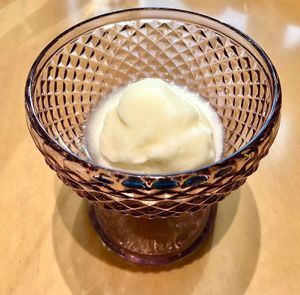 Pina colada sorbet at The Strand Restaurant in Dubai
