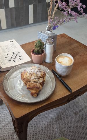 Almond croissant at Das Lazy in Vienna