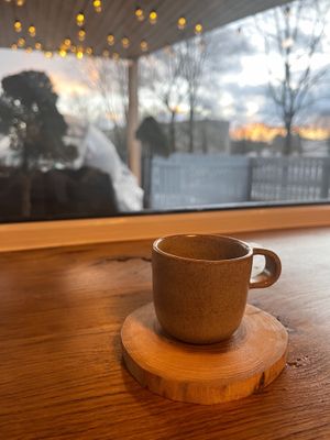 Cute crockeries and perfect coffee! at Daržo Dubuo in Vilnius