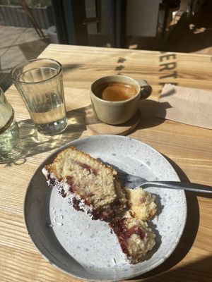 Pie of the Day: Coconut cherry pie. Was a bit sentimental like grandma’s made  at Daržo Dubuo in Vilnius