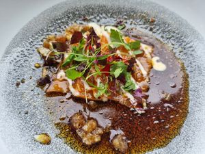 salmon sashimi - not much, but soooo tasty at Kimusabi in Newtown