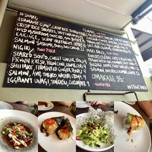 Items from the set menu (omakase)  at Kimusabi in Newtown