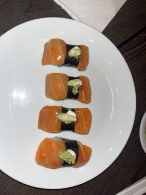miso salmon crudo nigiri   at Kimusabi in Newtown