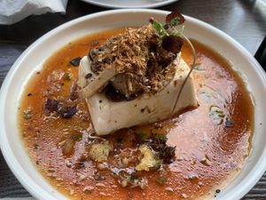 Mushroom silken tofu dish…delectable  at Kimusabi in Newtown