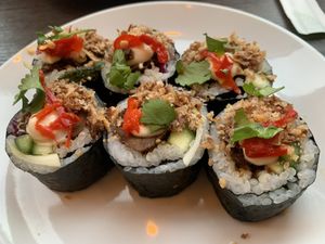 Beef bulgolgi maki rolls, just ok  at Kimusabi in Newtown