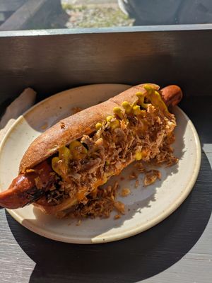 Vegan hotdog at Brew in Folkestone