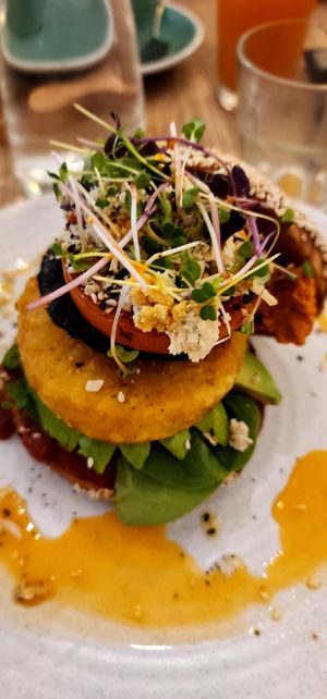 Vegan breakfast bagel at Neo Cafe & Eatery in Wellington