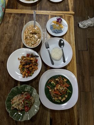 My cooked dishes   at Bangkok Thai Cooking Academy in Bangkok