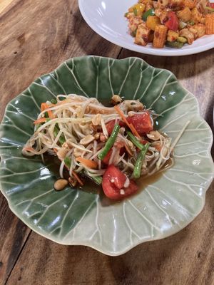 Som tam aka papaya salad   at Bangkok Thai Cooking Academy in Bangkok