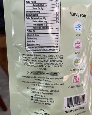 Flatbread Chips ingredients   at Naman's International Food in Mobile