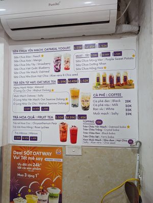Menu at Oatway - Trà Sữa & Sữa Chua Yến Mạch - Cửa Nam in Hanoi