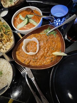 Egg plant dish and biriyani   at Namaste India in Frankfurt