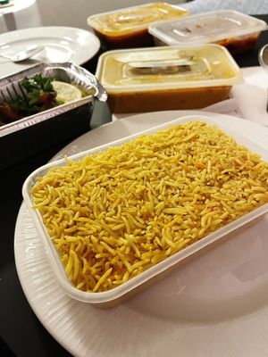 yellow spiced rice at Camden Indian Vegan - Cloud Kitchen in London