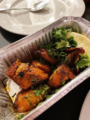 Mock chicken starter, was excellent at Camden Indian Vegan - Cloud Kitchen in London