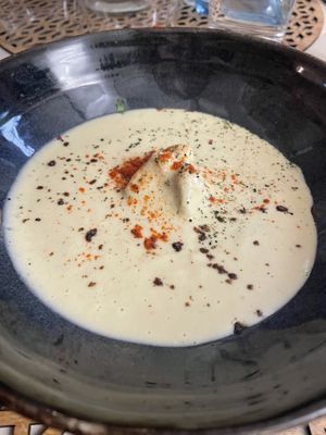 Entree: velouté with faux gras   at Chez FLORABIO in Toulon