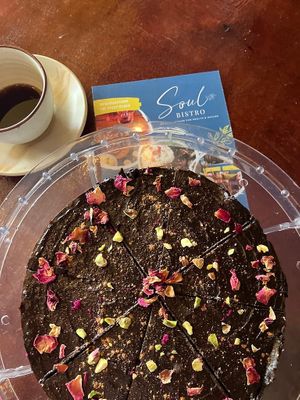 Chocolate cake at Soul Bistro in Varkala