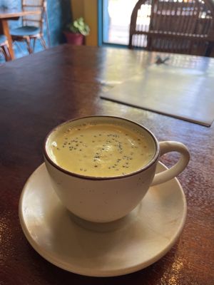 Awesome Golden Milk #Veganuary at Soul Bistro in Varkala