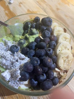 Green bowl minus the granola…so cold and delicious   at Hiking Hawaii Cafe in Honolulu