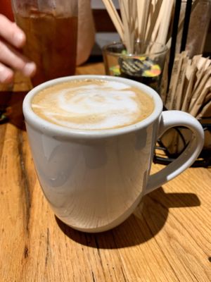 Lavender Latte with Coconut Milk at Hiking Hawaii Cafe in Honolulu