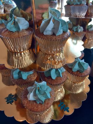 Vegan vanilla and lemon celebration cupcakes at Greenhill Vegan Bakery in Ballymena