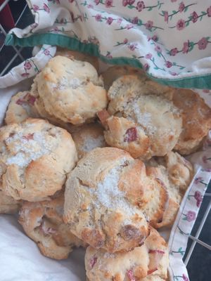 Vegan rhubarb and orange scones at Greenhill Vegan Bakery in Ballymena