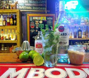 Classic Mojito cocktail in Bamboo Bar at Bamboo Bar & Vegetarian Restaurant in Sihanoukville