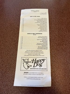 Tots and toppings  at Happy Dog - Detroit Ave in Cleveland