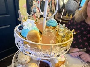 Cakes, mini meringues, biscuits and lemonade at The Rabbit Hole in Stoke-on-trent