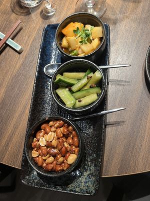 Course 1 - pickles and peanuts   at Restaurant Fei  in Gothenburg