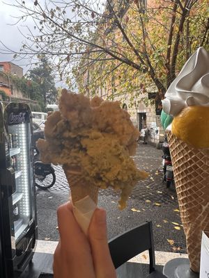 Amaretto and pistachio cone   at Lato 15 in Rome
