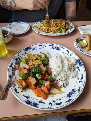 Tofu and vegetables at Luo's Chinese Restaurant in Kanab