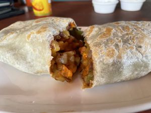 Vegetarian burrito made vegan   at Hospedaje y Restaurante La Cocina de Mami in Rivas