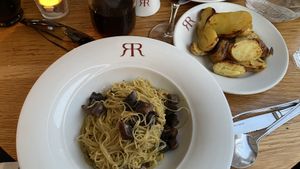 Tagliolini with mushroom and truffle   at Riccardo's Italian Restaurant in South West London